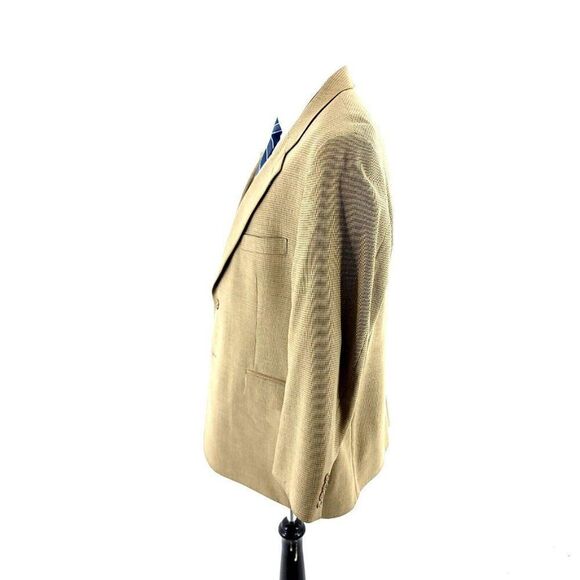 Brooks Brothers 346 Silk Wool 2 Button Sport Coat 42S Brown Tan Check Blazer - Picture 5 of 14